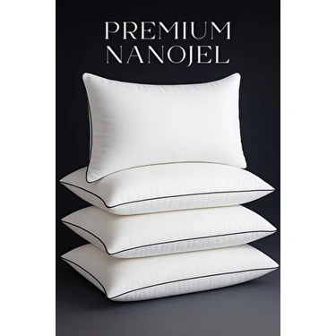 4 Adet 50X70CM Nano Jel Lüks Yastık | 1200GR Anti-Alerjik Pamuklu Yastık Seti 4'lü -Özel