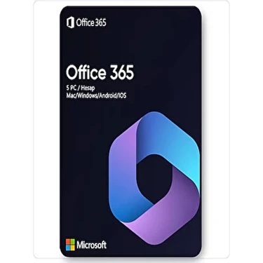Microsoft Office 365 Mac Türkçe Lisans Hesabı 2025 5 PC İçin Tek Kullanımlık Dijital