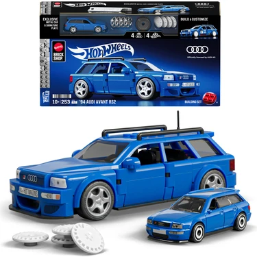 Mattel Brick Shop™ Hot Wheels® Speed Serisi - '94 Audi Avant Rs2 Yapı Oyuncağı Seti (252 Parça),