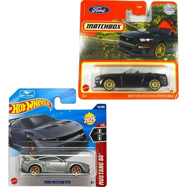 2 Araç Set - Matchbox 2018 Ford Mustang Convertible - Siyah Fiyatı