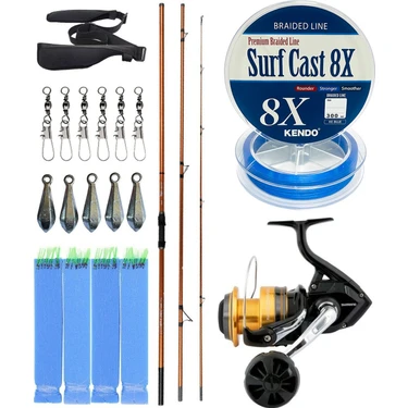 Yekoutdoor Profesyonel Olta Seti Okuma Trio Rex Surf 420CM Fiyatı