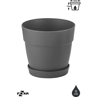 1 Adet 1 Litre Mono Saksı Tabaklı Drenaj Delikli Plastik Çiçek