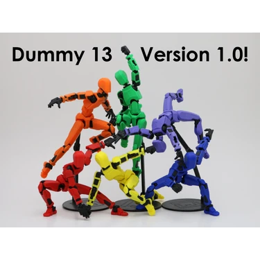 Bee3D Titan 13 Lucky 13 Dummy Hareketli Figür 3D Baskı Asker figür mannequin 14cm farklı el