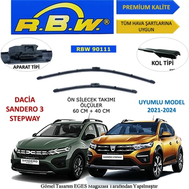 Dacia Sandero Stepway 3 (2021-2024) Ön Silecek Süpürgesi 600MM +