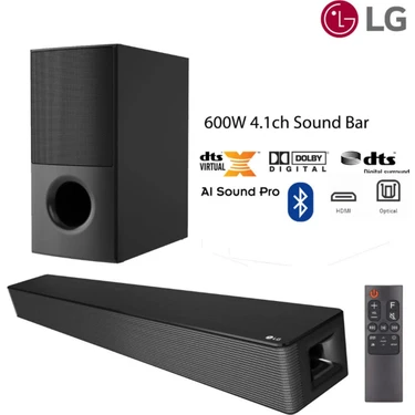 600W 4.1 Kanal Soundbar – Aı Sound Pro, Dts Virtual:x, Bluetooth, Usb, Hdmı, Optik Giriş ve Uzaktan
