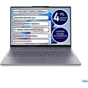 Lenovo Ideapad 5 2 In 1 16IAL10 Intel® Core Ultra 7 255H 16GB 1tb SSD 16" Touch 83KS002ATR Freedos