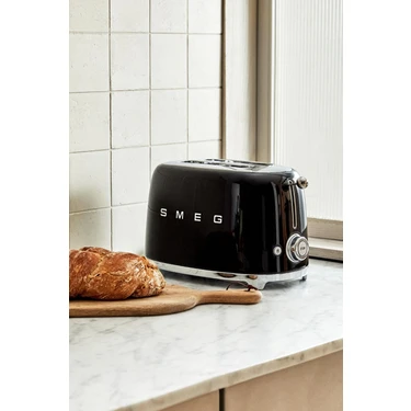 Smeg 50'S Style Retro Siyah 1x2 Ekmek Kızartma Makinesi tsf01bleu