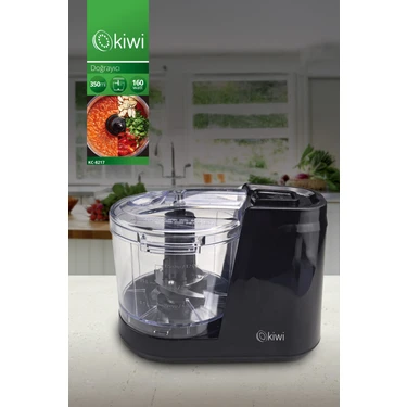 Kiwi KC-8217 Mini Doğrayıcı Paslanmaz Çelik Bıçaklı 350 ml Kapasiteli Plastik