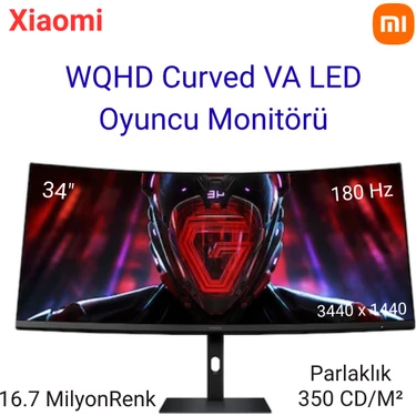 Xiaomi G34WQI 34 1 Ms Wqhd Curved 180 Hz Oyuncu Fiyatı