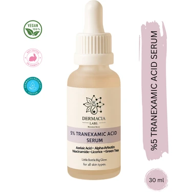 Dermacia Labs Aydınlatıcı, Leke Karşıtı, %5 Tranexamic (Traneksamik) Asit Serum 30 ml (Azelaik,