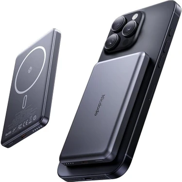 MC-4651 10000MAH 20W Metal Ultra Ince Manyetik Kablosuz Powerbank -