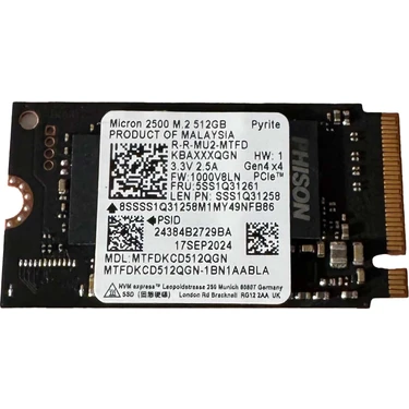 Micron  2500 MTFDKCD512QGN 512GB 4200/2000MB/S GEN4X4 M.2 22X42