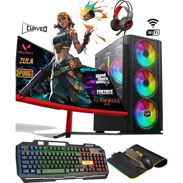 TC45 | Windows 11 Pro Ryzen 5 5500 16GB 512GB M2 SSD R7240 4gb 23.6'' Curved Masaüstü Oyuncu