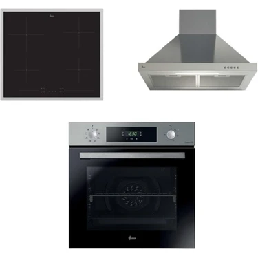 Hoover 3'lü Ankastre Set Çerçeveli Elektrikli  Ocak - Inox  (HO3158IN OCAK-HCH6MXTK DAV.-HH64FC