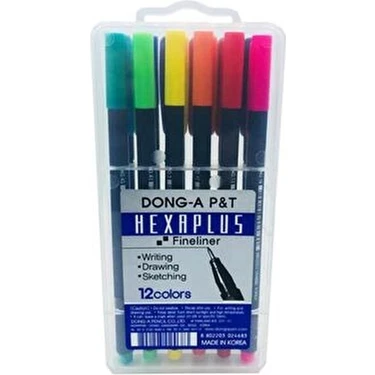 Dong-A Hexaplus Keçeli Kalem 12 Renkli Kutu Canlı Renkler ve Fiyatı