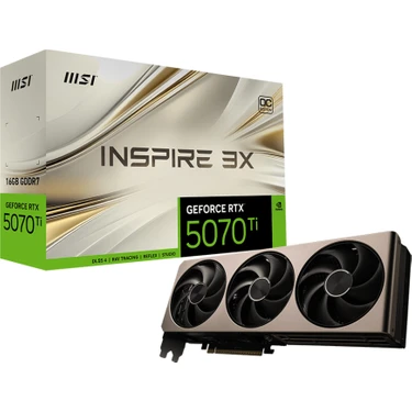 Msı VGA Geforce Rtx 5070 Tı 16G Inspıre 3x Oc RTX5070TI 16GB Gdrr7 256 B DX12 Pcıe 5.0 X16 (3xdp