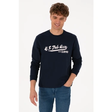 U.S. Polo Assn. Erkek Bisiklet Yaka Regular Fit Lacivert İnce Sweatshirt