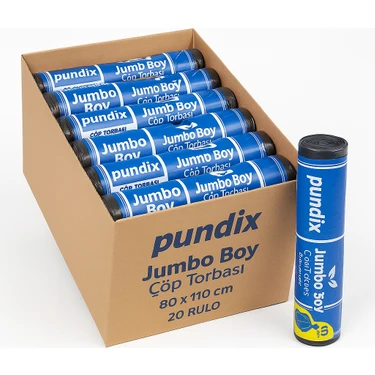 Pundix Pundıx J350 Endüstriyel Çöp Poşeti 80X110 cm Siyah Seri – Opp Ambalajlı (1 Koli = 20 Rulo /