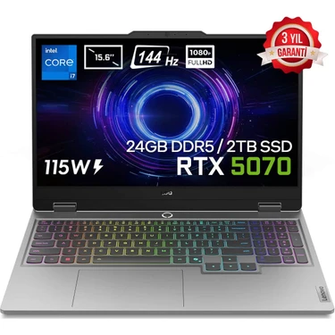 Lenovo Loq 15IRX10 Intel Core I7-13650HX 24GB Ddr5 2tb SSD RTX5070 8gb 115W 15.6 Inç Full Hd 144Hz