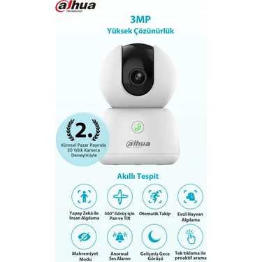 Hero B1 Akıllı Kamera - 360 Akıllı Ev Kamerası 2k 2048P  Yapay Zeka Destekli (Dahua Türkiye