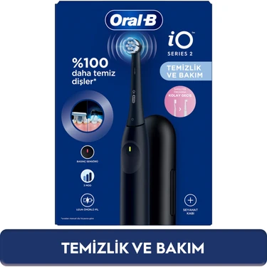 Oral-B iO 2 Şarjlı Diş Fırçası - Siyah, Seyahat Kabı