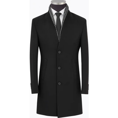 Plus Scorpion Erkek Uzun Kaşe Kaban – Italyan Kesim Slim Fit Şık