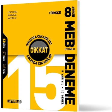 Hız Yayınları Hız 8. Sınıf Türkçe Dikkat Sınavda Çıkabilir 15 Deneme Hız