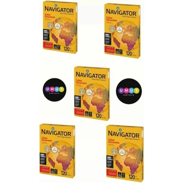 Navigator A4 120 gr 250 Yaprak Gramajlı Fotokopi Kağıdı 5 Paket 1250