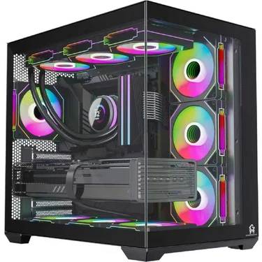 GM Game Master F7 Lite 7x Argb Fanlı Uzaktan Kumandalı Siyah Gaming Akvaryum