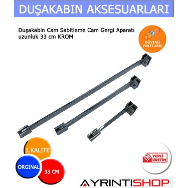 AYRINTISHOP Ayrıntıshop Duşakabin Cam Sabitleme Cam Gergi Aparatı 1