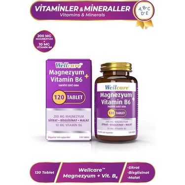 Wellcare Magnezyum + Vitamin B6 - 120