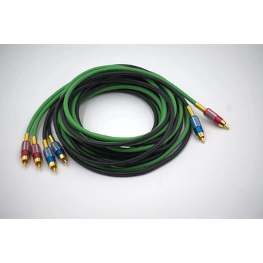 For-x Bakır Amfi Rca Kablosu - 2 Giriş 4 Çıkış Anfi Rca Kablosu - 5 Metre - El Yapımı Tam Bakır - 