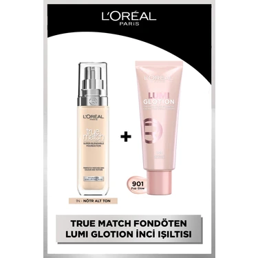 L'oréal Paris True Match Fondöten 1n Ivory + L'oréal Paris Glotion All-In-One 901