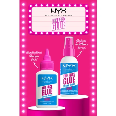 Nyx Professional Makeup Face Glue Setting Spray Makyaj Sabitleme Spreyi + Nyx Professional Makeup