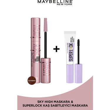 Maybelline New York Maybelline Lash Sensational Sky High  Kahverengi Maskara & Super Lock Kaş