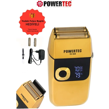 Powertec TR-550 Şarjlı Günlük Sakal Sinekkaydı Tıraş Hassas Düzeltici Döner