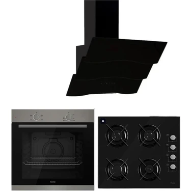 Ferre Siyah Cam Ankastre Set - XE61MDV / 2140 /