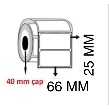 Aysan Etiket Aysan Boş Yapışkanlı Kuşe Barkod Etiketi 66MM x 25MM Endüstriyel Kullanım İçin Yüksek