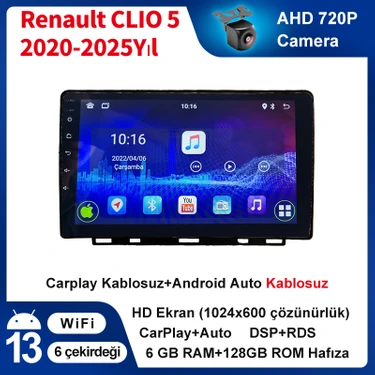 Conio Renault Clio 5 2020-2025 Yıl Uyumlu 6GB Ram 128GB Rom Android Multimedya Sürüm 14 Kablosuz
