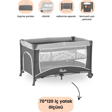 Gulz Raftel Oyun Parkı Park Yatak Bebek Beşik 70X120