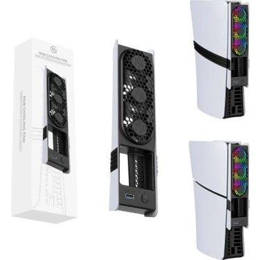 Doreka Ps5 Slim/ps5 Pro Uyumlu 3 Kademeli Rgb Oto Mod Arka Soğutucu Fan