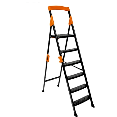 Givy Primo 5+1 Basamaklı Katlanır Merdiven | Ev Tipi Kaymaz Plastik Geniş Basamaklı 5+1