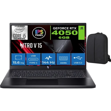 Acer Nitro V 15 Intel Core I5 13420H 24GB Ddr5 2 Tb SSD RTX4050 (6gb) 15,6" IPS Fhd 144Hz WINDOWS11