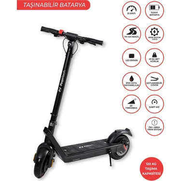 Pirantech X9 850W Elektrikli Scooter - Katlanabilir Tasarım ile 25 km/h Maksimum