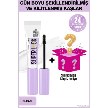 Maybelline New York Super Lock Brow Glue Kaş Sabitleyici Maskara Şeffaf 24 Saat Kalıcı