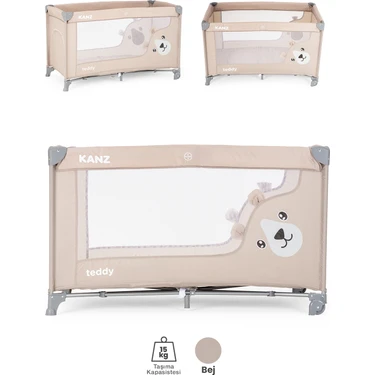 Kanz Teddy Oyun Parkı ve Park Yatak Bej 60 x