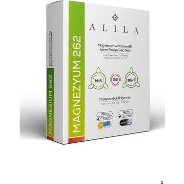 Alila Magnezyum Ve Vitamin B6 İçeren Takviye Edici Gıda Toplam 60 Kapsül (30 Gece 30