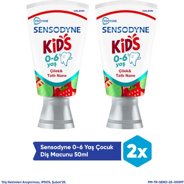 Sensodyne Promine 0-6 Yaş Çocuk Diş Macunu 50ml Çilek Aromalı x 2 Adet Hassas Diş Etleri