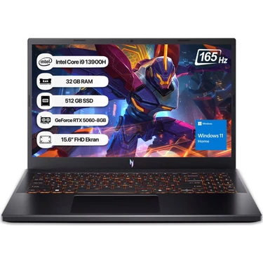 Acer Nitro V15 NH.QZAEY.004-32 i9 13900H 32GB 512GB SSD RTX5060-8GB 165Hz 15,6" W11 Home