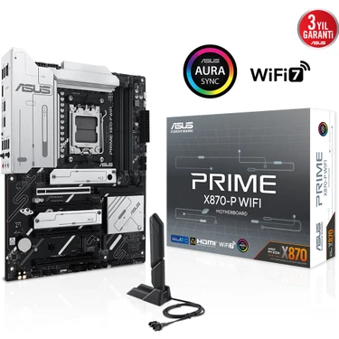 Asus Prime X870-P WIFI 8000mhz(OC) M.2 AM5 ATX Anakart Fiyatı